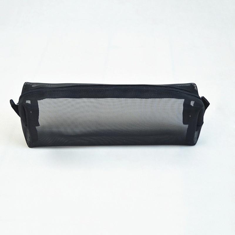 Ylon Mesh Pencil Pen Holder Case Bag Black for Students