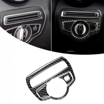 Real Carbon Fiber Head Light Control Switch Panel Trim Fit For Benz GLC Class W