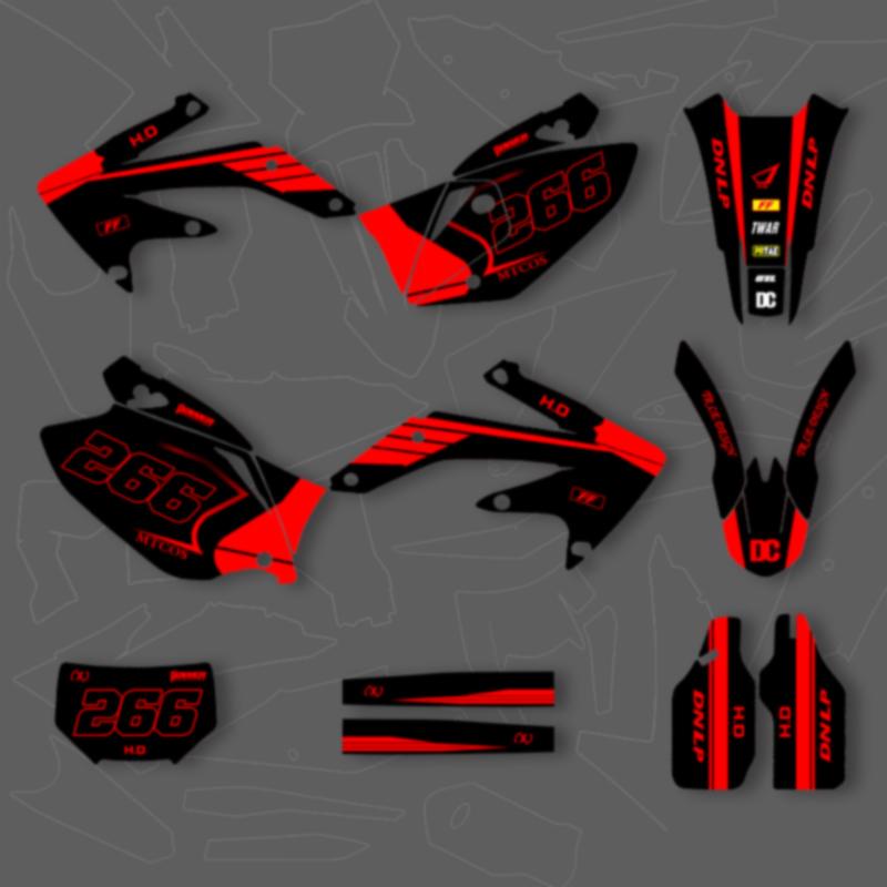 DSMTECH Custom Motorcycle Graphics Background for HONDA 2005 2006 2007 CRF450X 2008-2018 Decals Stickers Kits 011