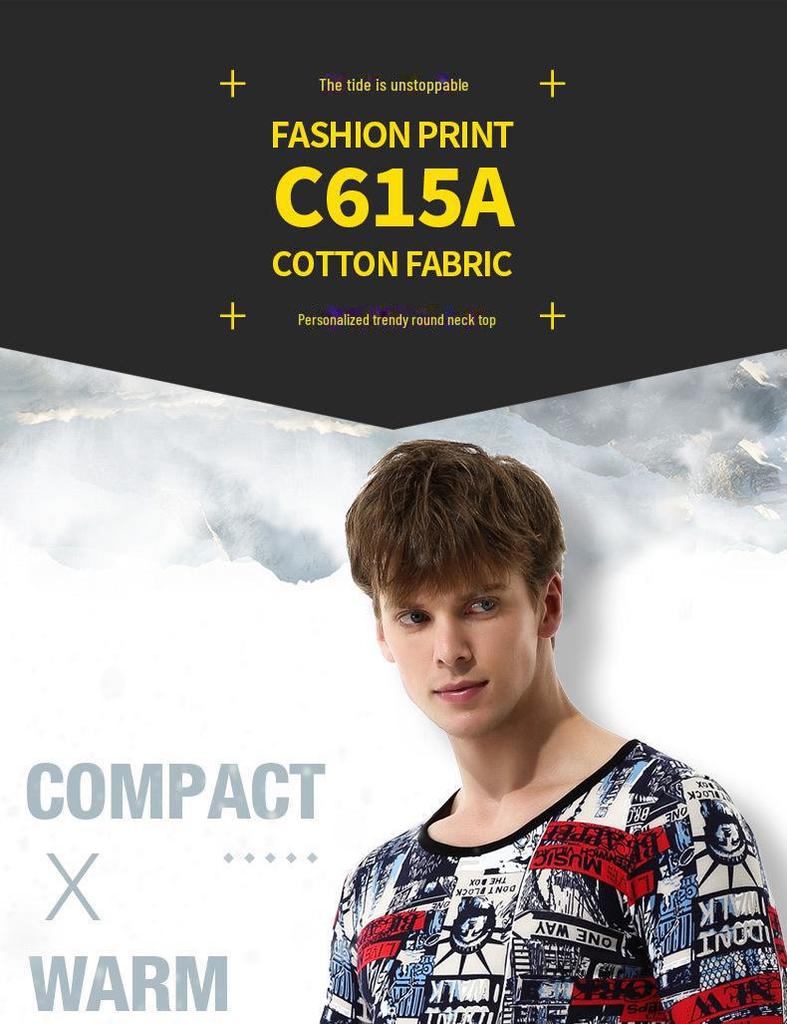 Men's Thick Velvet Round Neck Sweater: Warm Cotton Winter Base Layer