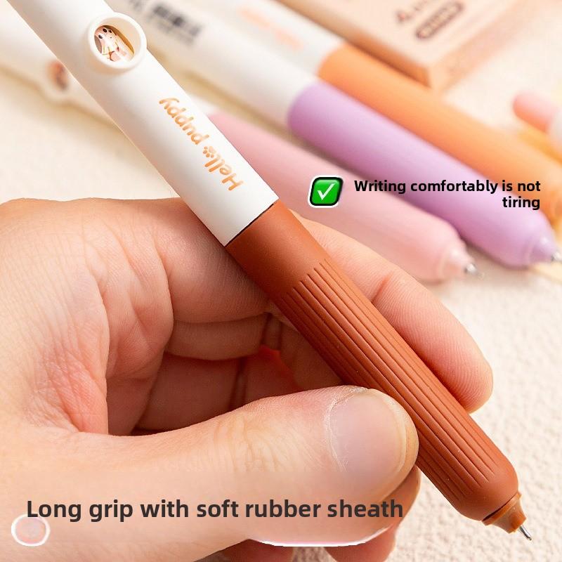 Fun Face-Changing Neutral Pen, High-Beauty Sausage Dog Click-to-Change Image Pen, 0.5mm Quick-Drying CS Exam Practice Black Pen