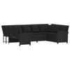 Garden Sofa with Cushions Black Poly Rattan