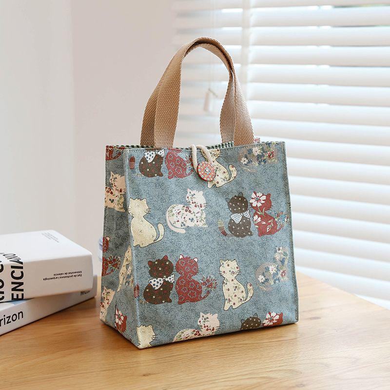 Ins Bento Bag Canvas Tote Bag Out Dagkontorarbeidere Med Rice Mother Lunch Box Bag