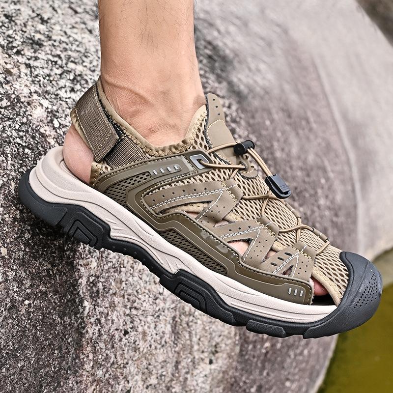 New Summer Men's Sandals Breathable 45 Large Size Bag Head Wear Rotating Girl Buckle Sports Sandals Beach Shoes