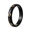 Gucci Serie Icono Anillo Doble G Entrelazado Oro de 18 Quilates Anillos Unisex Negro 679262-I0H11-8029