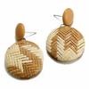 Wood Earrings Jewelry Bamboo Dangle Geometric Rattan Circle Women 2024 Fashion