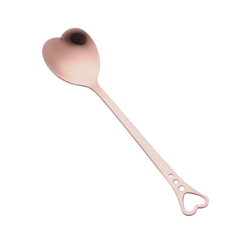 Heart Shaped Love Couple Spoon Creative Stainless Steel Coffee Tea Dessert Stiring Spoon Rainbow Gradient Spoon for Wedding Gift