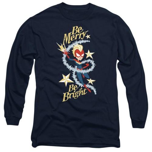 Captain Marvel Unisex Adult Be Merry Be Bright T-Shirt