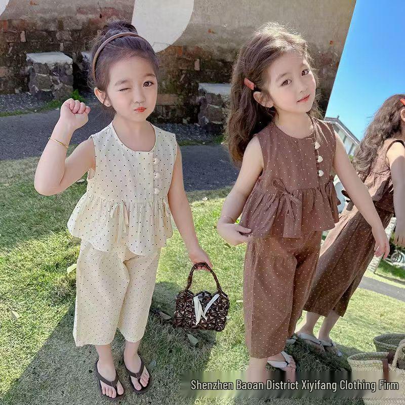 Girls' Floral Summer Set 2025: Casual Top & Loose Long Pants