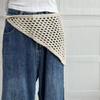 Multipurpose Crochet Triangled Scarf With Polyester Trim Stylish Layered Neck Wrap For Daily Outdoor Use
