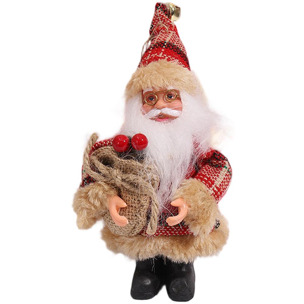 Santa Claus Doll Ornament Standing for Christmas For Home Decoration Window Display Shelf Tabletop Red White Color 19CM Size