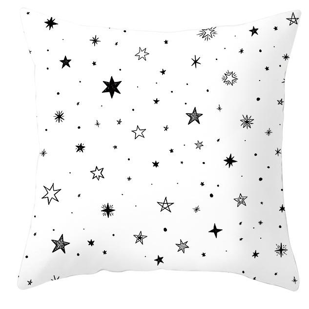 New Simple Black and White Plain Pillowcase Geometric Home Cushion Cover