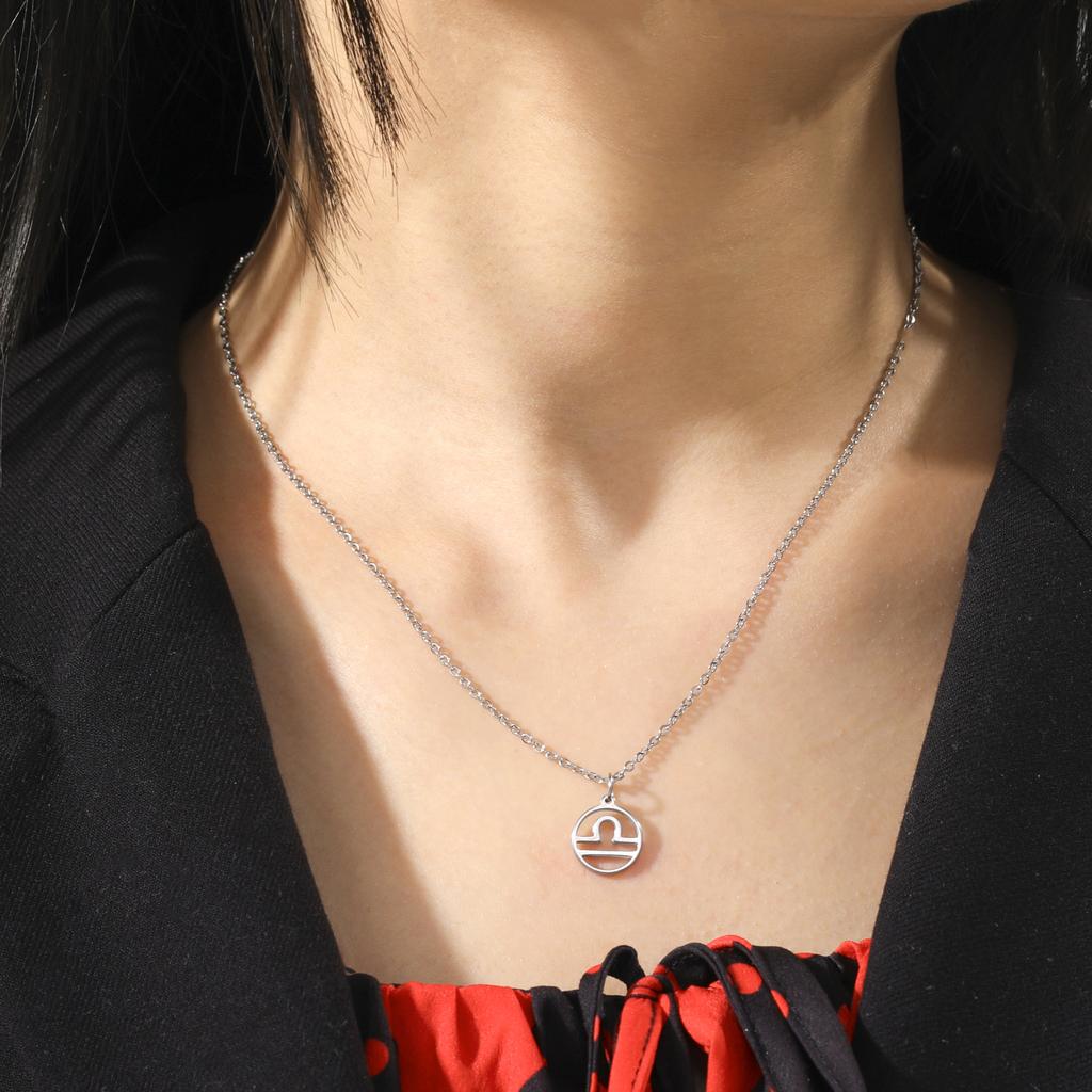 Cazador Zodiac Pendant Necklace for Women 12 Constellation Aries Pisces Gemini Chocher Stainless Steel Jewelry Gold Color Gifts