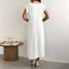 Sleeveless Solid Color Slim Fit Midi Dress with Side Slit Loose Fit Tank Dress for Women Casual Daily Wear