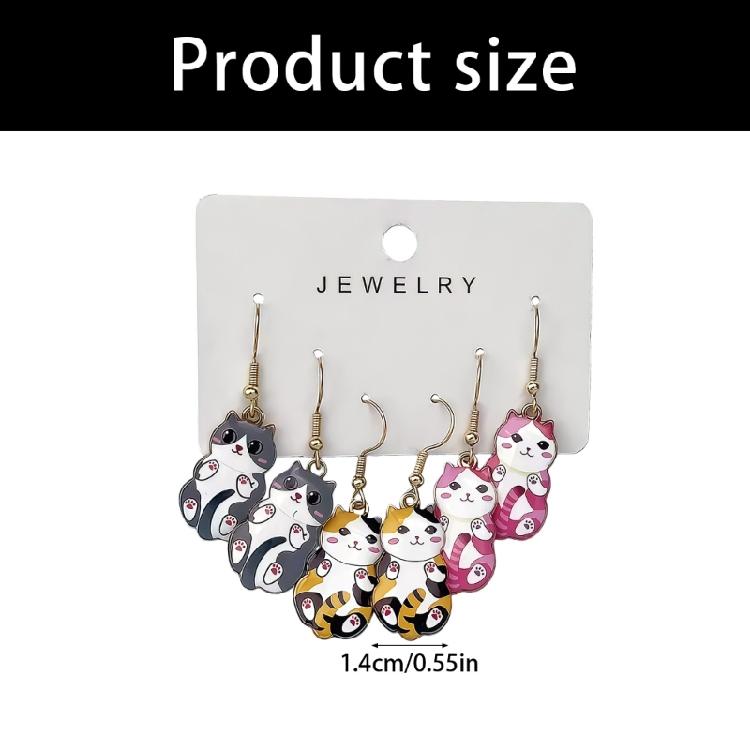 Stylish Cats Shape Ear Jewelry Alloy Texture Party Earrings Fashion Geometric Pendant Accessories for Party and Daily