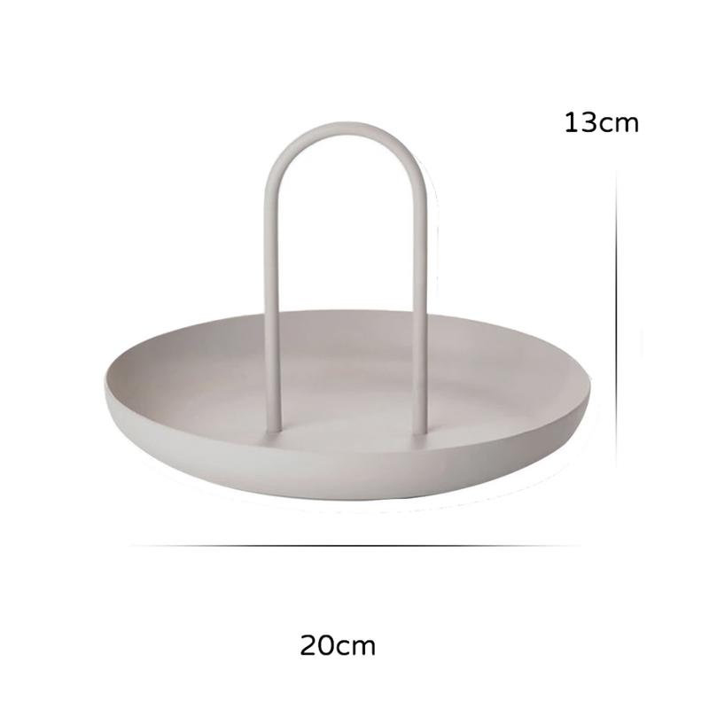 

Nordic Tray Round Portable Tray With Handle for Sundries And Small Objects Desktop Home Decor For Necklace Jewelry Storage світло-сірий колір