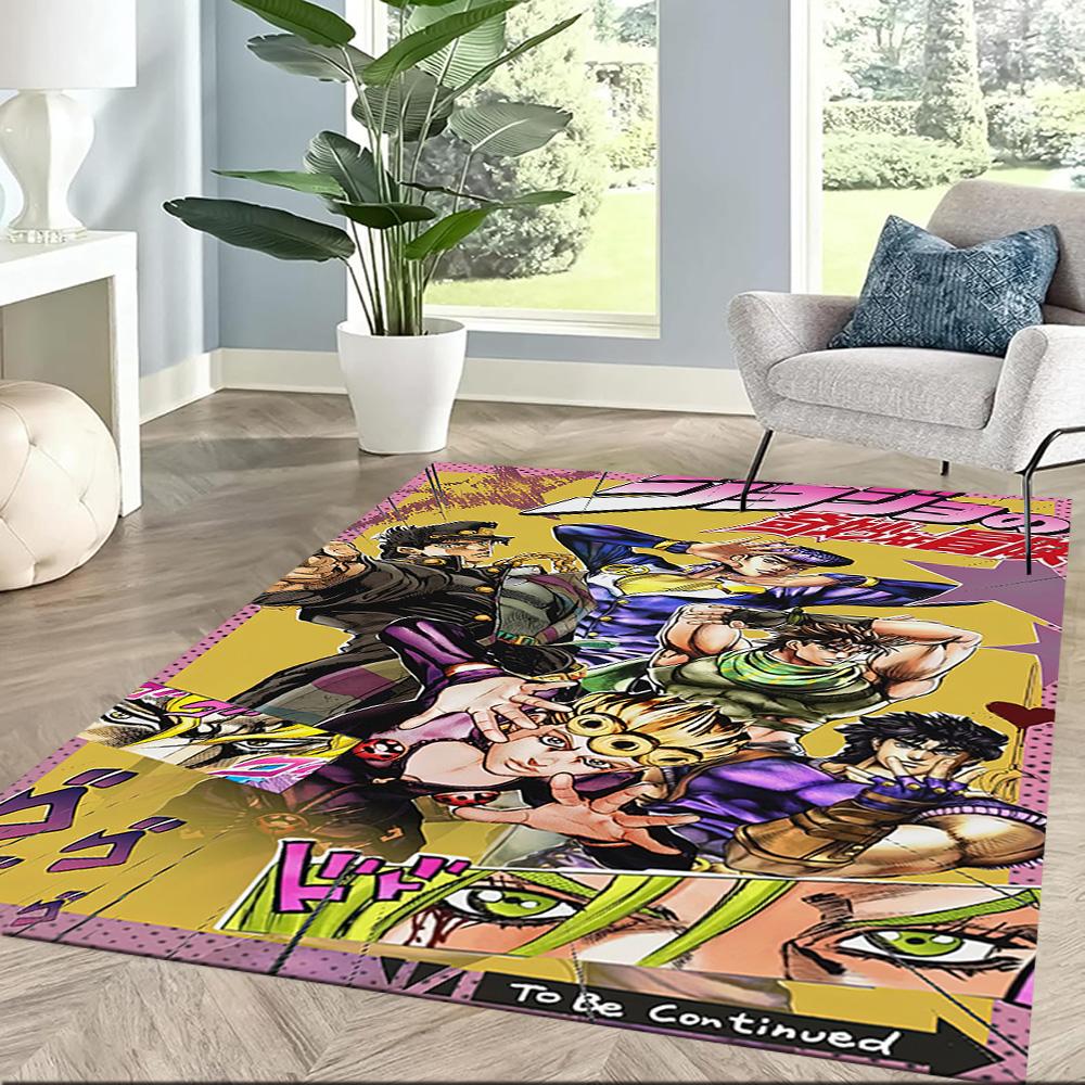 Jojo S Bizarre Adventure 5 Square rugs are a great choice for living rooms, bedrooms, home décor, and as gifts