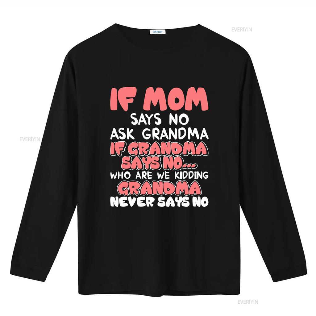 Kinder Wenn Mama nein sagt frag Oma nie T-Shirt vintage Gewaschen Designer-Kleidung Bequem Vielseitiges Oberteil Für den Alltag Weich