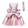 Cute Dog Dress Dark Pink Pet Clothes for Small Girl Dogs Cats Harness and Leash Set
