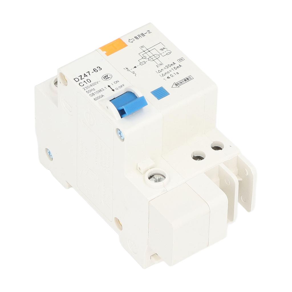 Circuit Breaker Mini MCB 1P+N 10A 230V 400V 30mA 6000A Breaking Capacity for Home