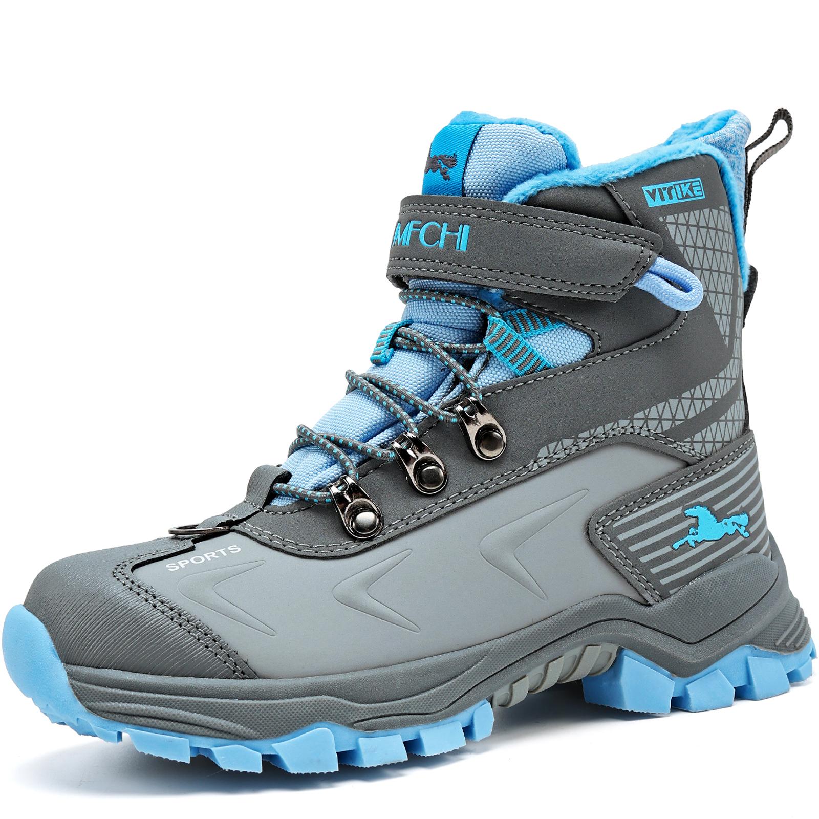 

Kids Hiking Boots Boys Girls Outdoor Walking Climbing Sneaker Comfortable Snow Shoes Hiker Boot Antiskid Steel Buckle Sole 38