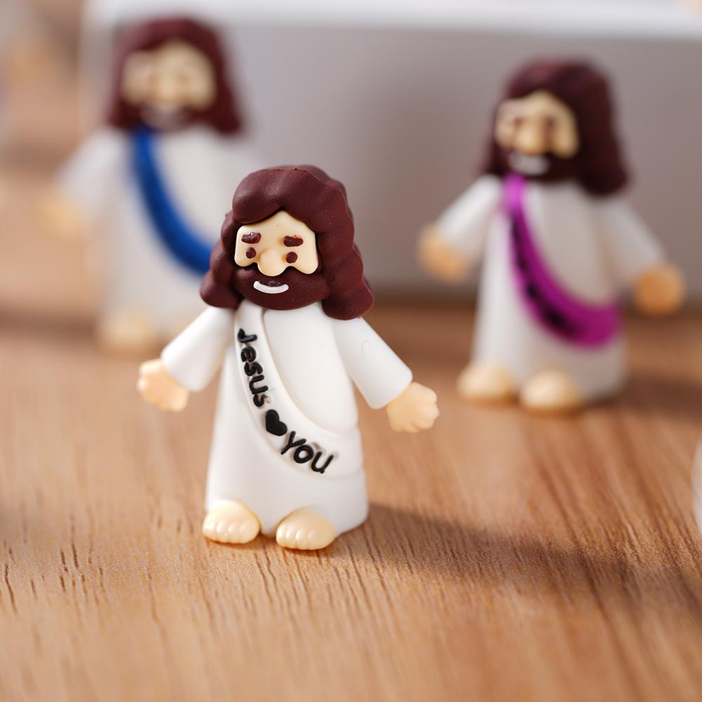 50pcs Mini Jesus Statue Easter Decoration Jesus Toys Figure Christ Religious Savior Jesus Doll Easter Supplies Desk Ornament
