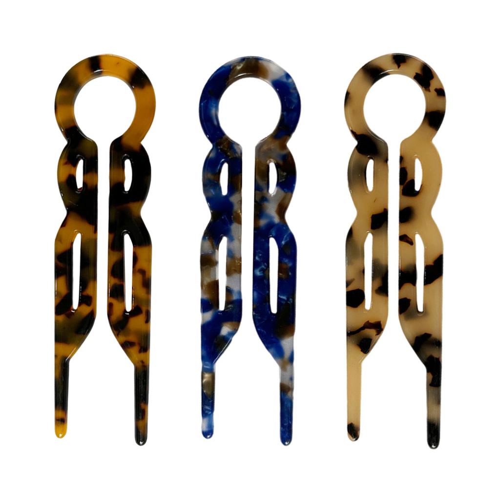 3Pcs Acetate U-shaped Hair Fork Lightweight Anti-slip Long Thick Hair Stick Updo Bun French Hair Pin Women Girls Hair Accessories