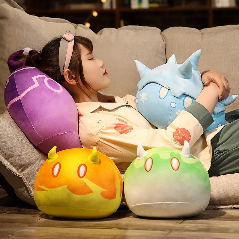 35/45cm Genshin Impact Plush Toys Slime Pillow Toys Genshin Impact Elemental Slime Plush Cushion Stuffed Soft Plushie Dolls
