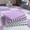 10Pcs Interlocking Carpet Tiles 30*30*1CM Plush Interlocking Foam Fluffy Play Mat Floor Rug Creative Puzzle Bedside Relaxing Mat