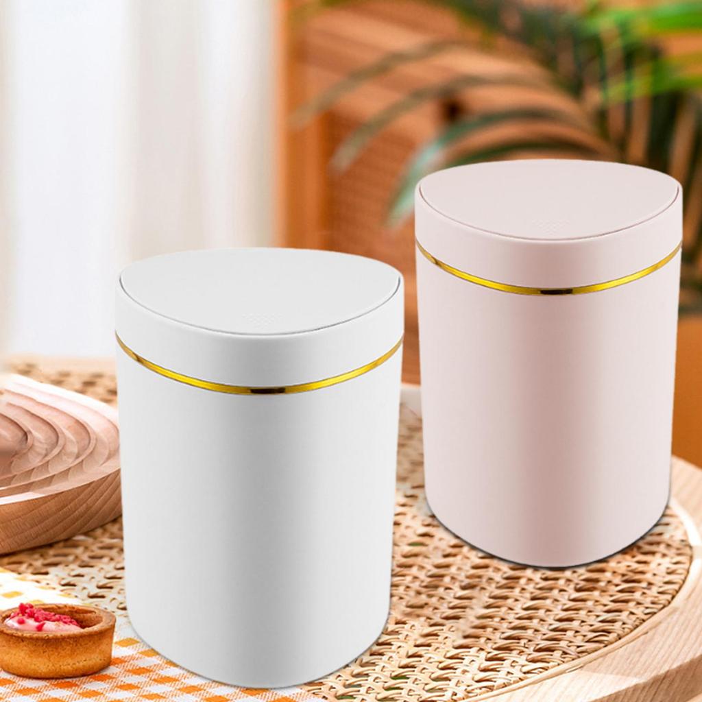Desktop Small Trash Can with Press Type Lid Compact Waste Basket Garbage Bin Garbage Can for Dorm Home Table Car Countertop