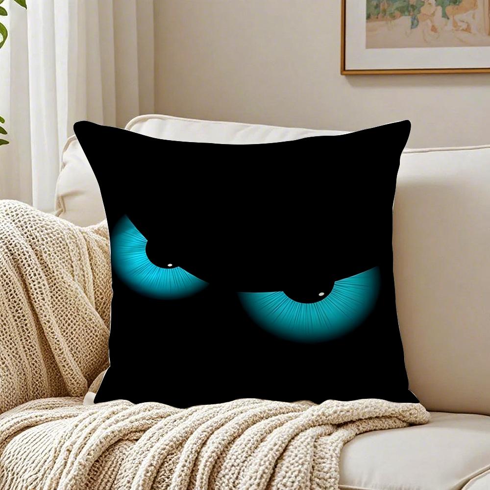 Black Emoticons Pillow Case Organic Short Plush Cushion Covers Breathable Washable WrinkleResistant