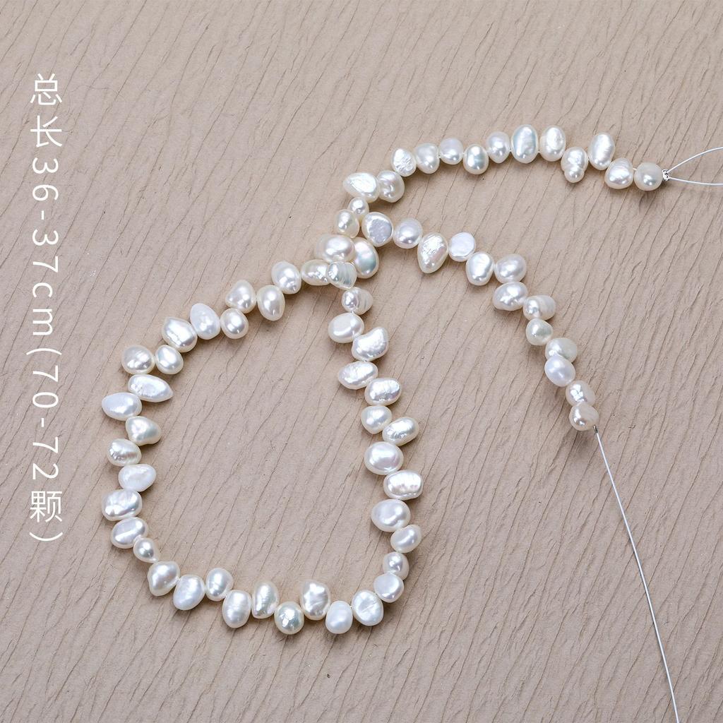 New Natural freshwater pearl necklace with three holes and a polished finish on both sides67mm Baroque Irregular Semi-Finished Beads