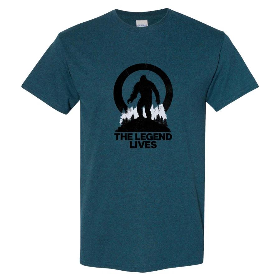 The Legend Lives Bigfoot T Shirt Vintage Sasquatch Moon Forest Silhouette Tee XXXXL