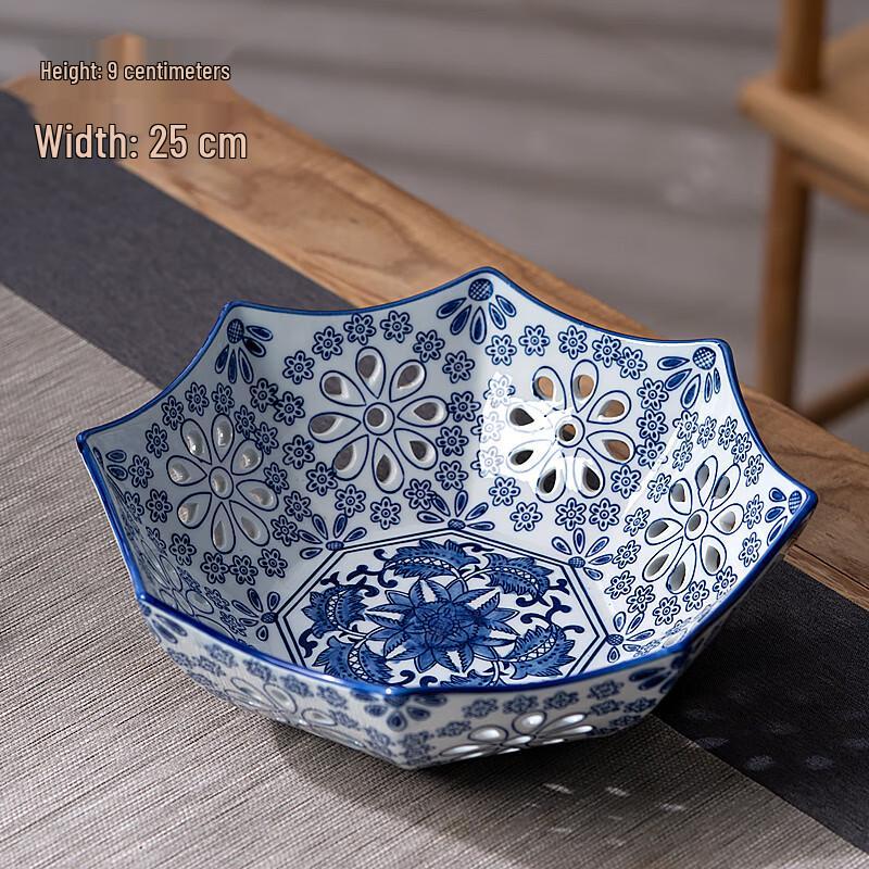 Jingdezhen Ceramic Blue & White Fruit Plate