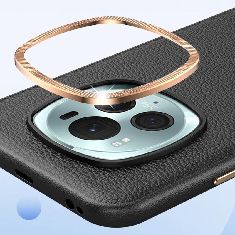 PU Leather+TPU Phone Case for Honor Magic6 Pro 5G Wholesale Metal Lens Frame Phone Cover