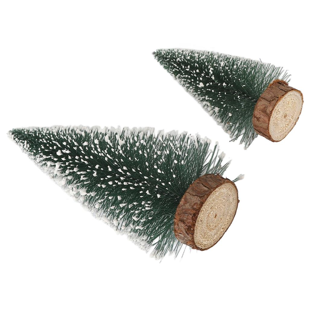 10Pcs Christmas Pine Tree Decor Set Xmas Small Ornament Tabletop Artificial Tree