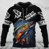 Nuovo Abbigliamento da Uomo Felpa da Pesca all'Aperto Stampa 3D Motivo Oversize Rifinitura Street Divertente Felpa con Cappuccio Top