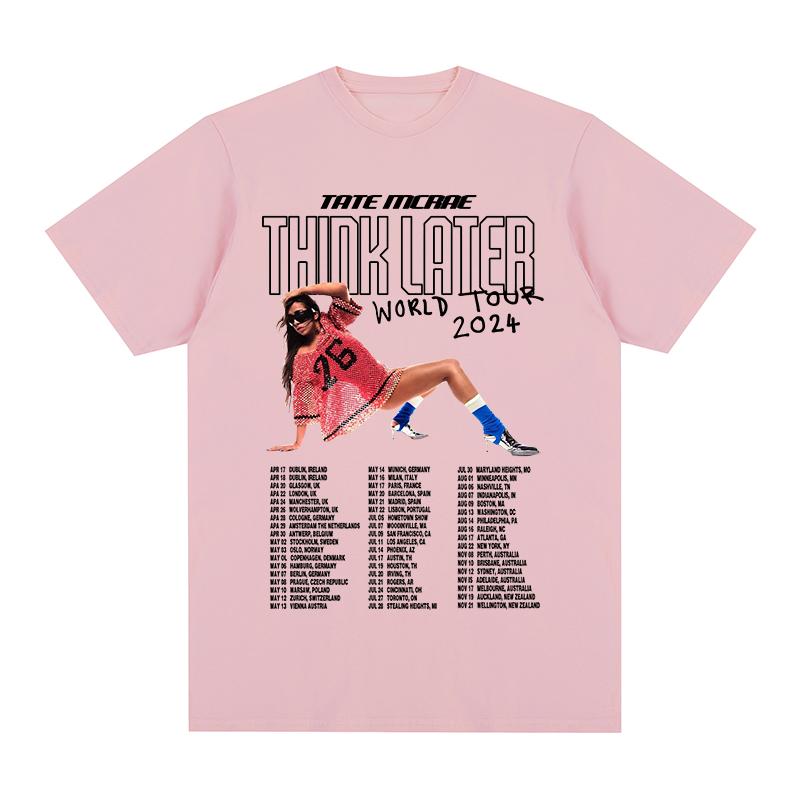 Tate McRae think later Greedy Vintage tshirt Album Tour Harajuku Streetwear Cotton Unisex T shirt New TEE TSHIRT Womens tops