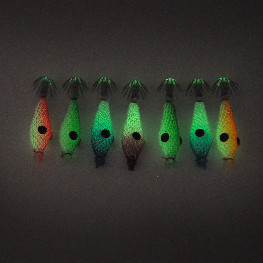 7 Pcs Squid Hook Lure Hook Fishing Tackles Simulation Luminous Fishing Bait Fluorescent Fishing Lures Fishing Lures for Fishing