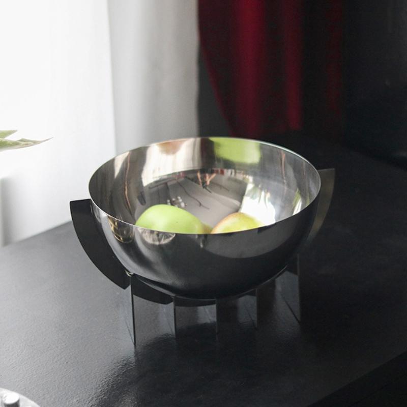 Stainless Steel Fruit Bowl Circular Snacks Nuts Salad Dinng Plates Minimalist Beautiful Food Dishes Kitchen Restaurant Tableware