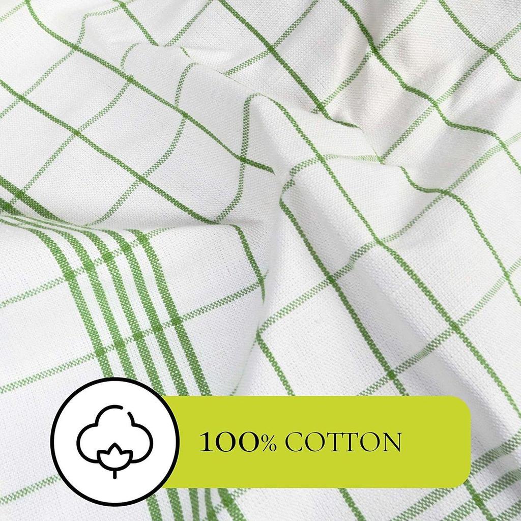 6/12Pcs Kitchen Towels, HOOHNICE, Classic Plaid Dish Towel Scouring Pad