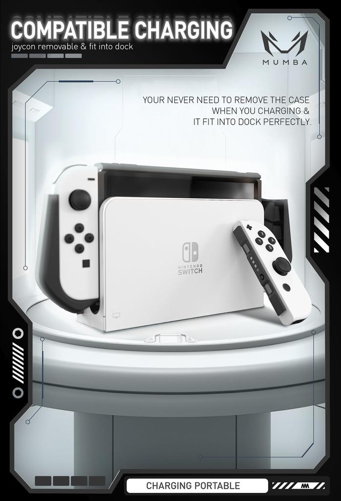 Pouzdro Mumba Nintendo Switch OLED 2021 Organic EL Model TPU Grip Ochranný kryt Dokovatelné příslušenství Kompatibilní s Nintendo Switch OLED a ovladačem