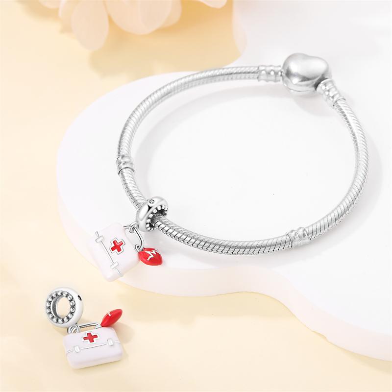 Fit Qikaola Original Bracelets Copper Music Symbol Drawing Plate Medicine Box Career Series Charms Beads For Diy Jewelry