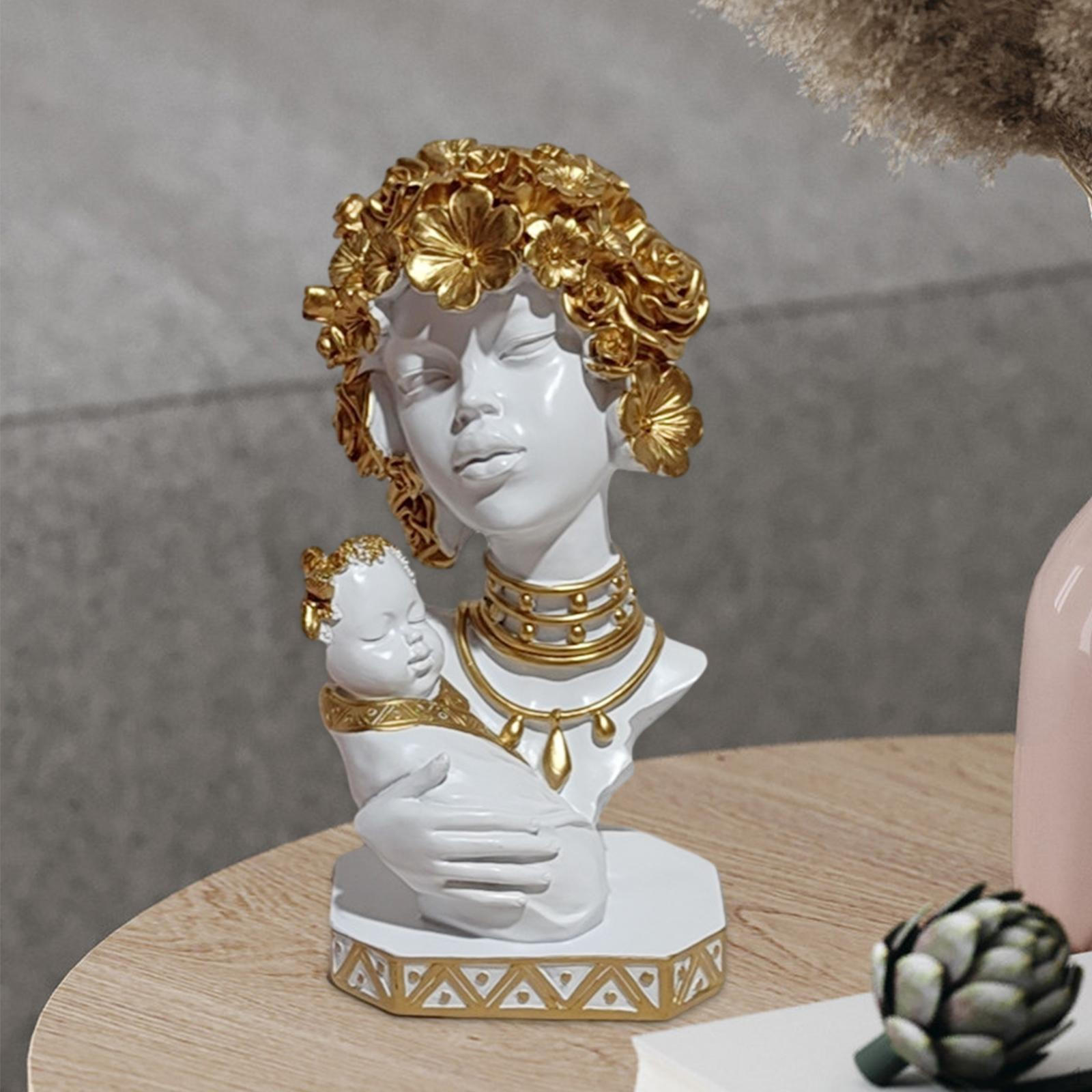 Статуя африканской женщины, женская скульптура, произведение искусства, современный бюст, эстетическое украшение для дома Style B белый