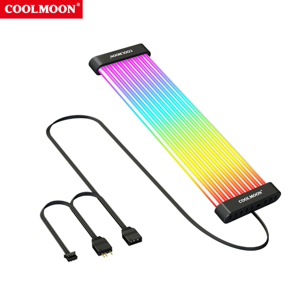 COOLMOON Glow Neon Cord 8Pin/24Pin ARGB LED Flexible Light Bar 5V Sync Replacement Multifunctional DIY Computer Accessories