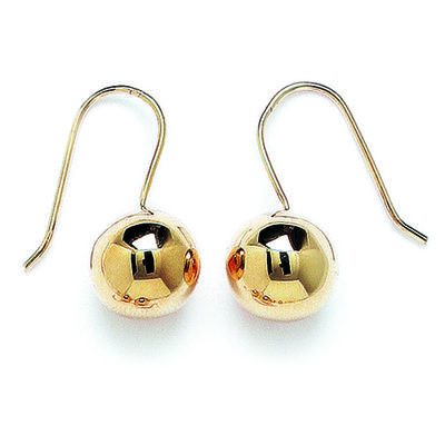 [E2515] - Gold Plated 'Beads' Earrings - 12 Mm