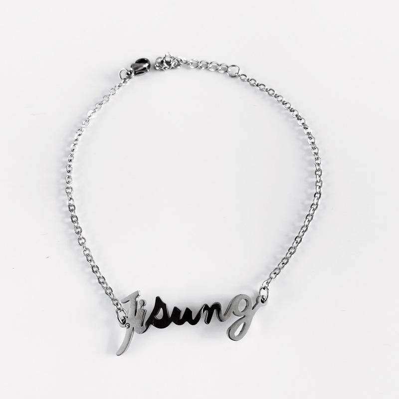 Kpop NCT Mitglied Signatur Armband Farbe Edelstahl Kette Armbänder Für Frauen Fans Schmuck Zubehör white