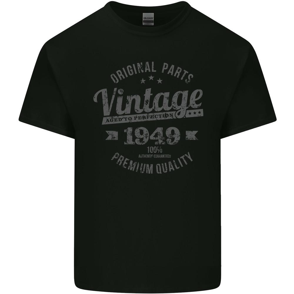 Vintage Year 76th Birthday 1949 Mens Light Cotton T-Shirt Black Unisex T-Shirt S