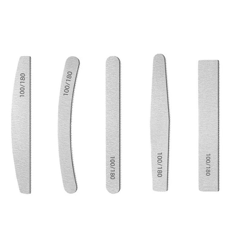 5/10Pcs Nail File Mix Color 100/180 Grit Professional Sandpaper Cuticle Remover Buffer Files Manicure Tool Set