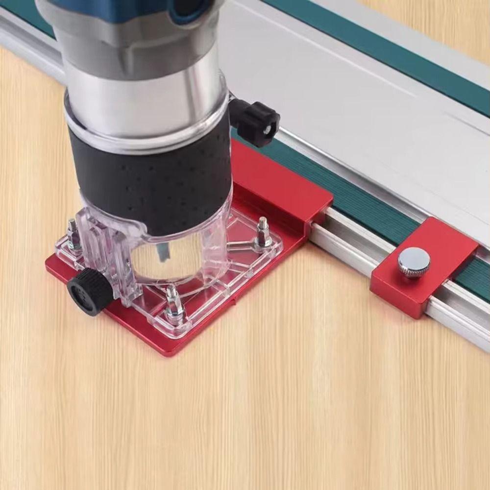 Aluminum Alloy Track Saw Adapter with limiter Routing Guide Rail Track Woodwork Cutting